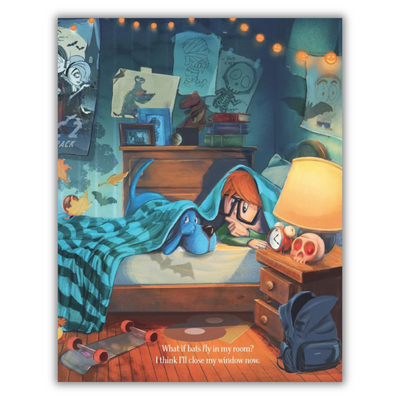 Inside page (What if bats fly into my room? I think I'll close my window now) 