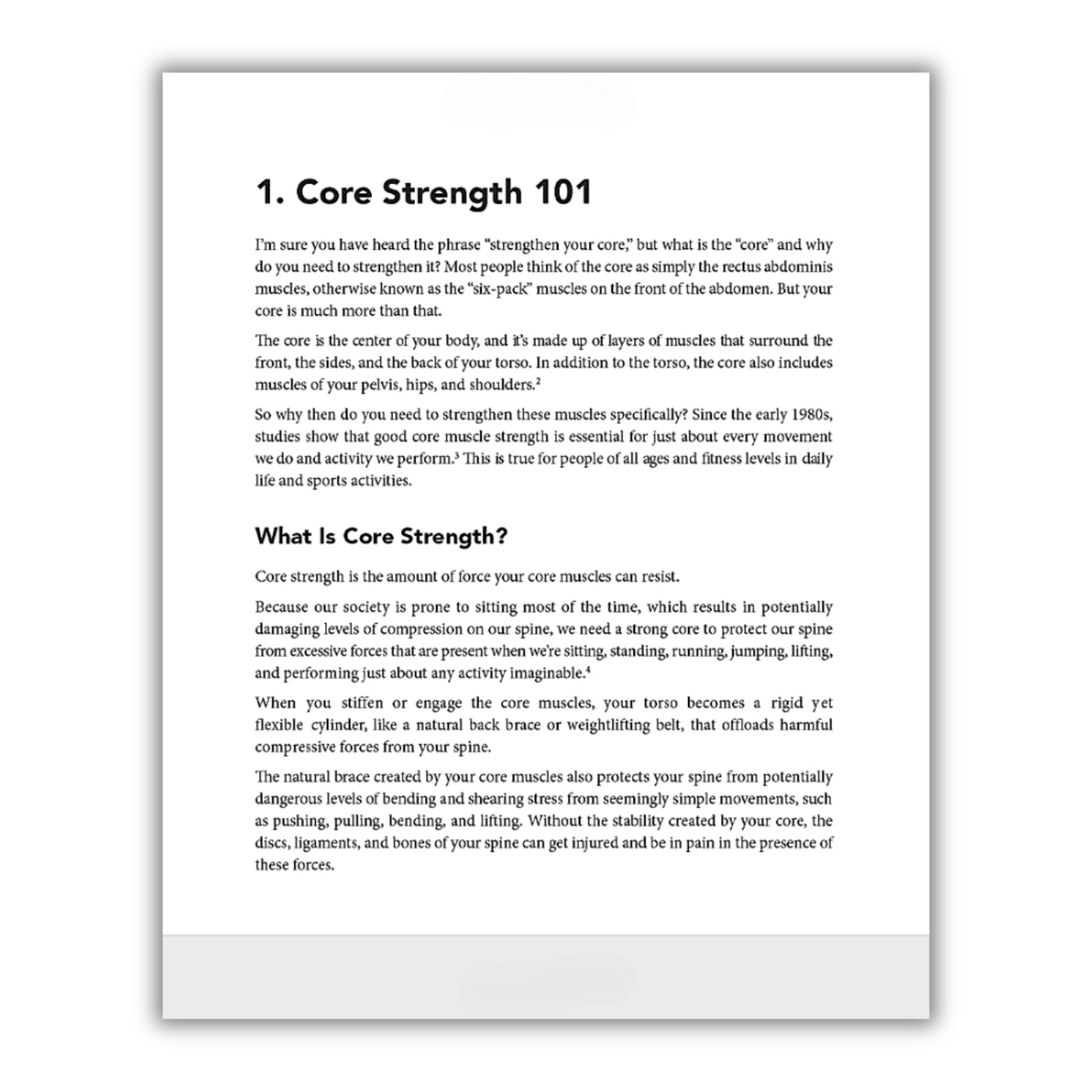 inside page of 6-Minute Core Strength