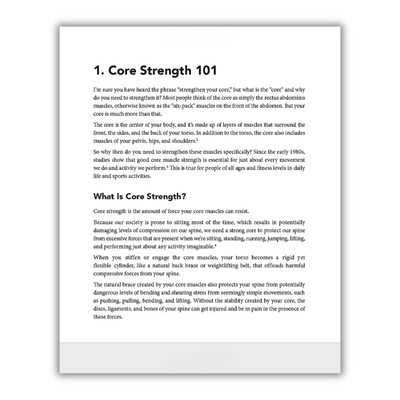 inside page of 6-Minute Core Strength