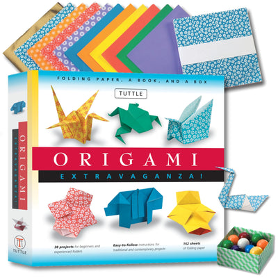 Origami Extravaganza! Folding Paper, a Book, and a Box: Origami Kit Includes Origami Book, 38 Fun Projects and 162 Origami Papers: Great for Both Kids and Adults front cover