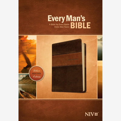 Every Man's Bible NIV, Deluxe Heritage Edition, TuTone (LeatherLike, Brown/Tan) front cover