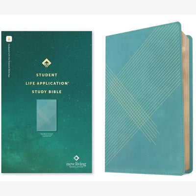 NLT Student Life Application Study Bible, Filament Enabled (LeatherLike, Teal Blue Striped, Red Letter) front cover