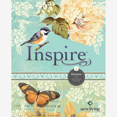 Inspire Bible NLT, Filament Enabled (Hardcover LeatherLike, Aquamarine): The Bible for Coloring & Creative Journaling front cover
