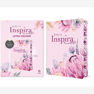 Biblia Inspira NTV, letra grande con Filament (SentiPiel, Primaveral) (Spanish Edition) front cover