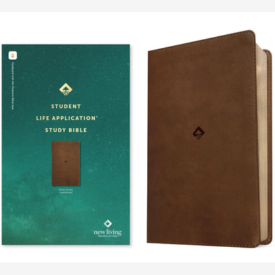 NLT Student Life Application Study Bible, Filament Enabled (LeatherLike, Rustic Brown, Red Letter) front cover