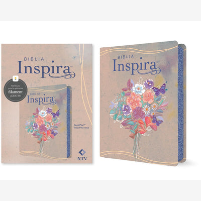 Biblia Inspira NTV con Filament (SentiPiel, Acuarela rosa) (Spanish Edition) front cover