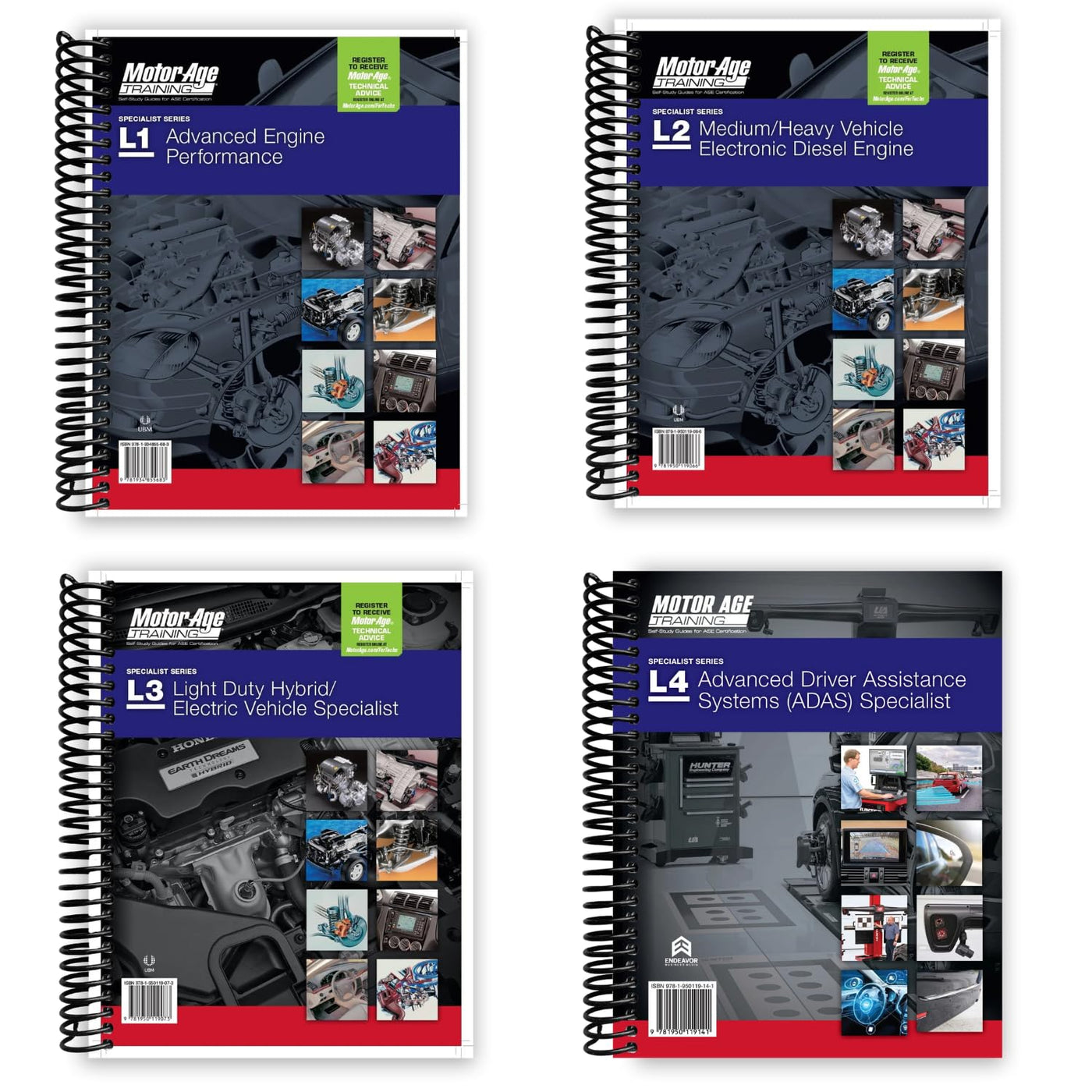 front covers of ASE Test Prep – L1-L4 