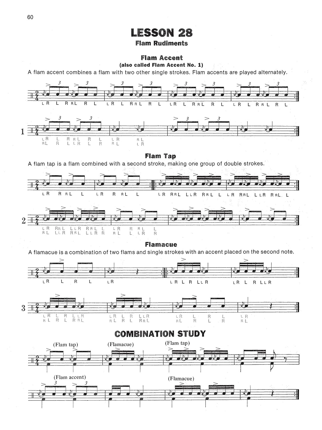 Page 60 (Lesson 28: Flam Rudiments)