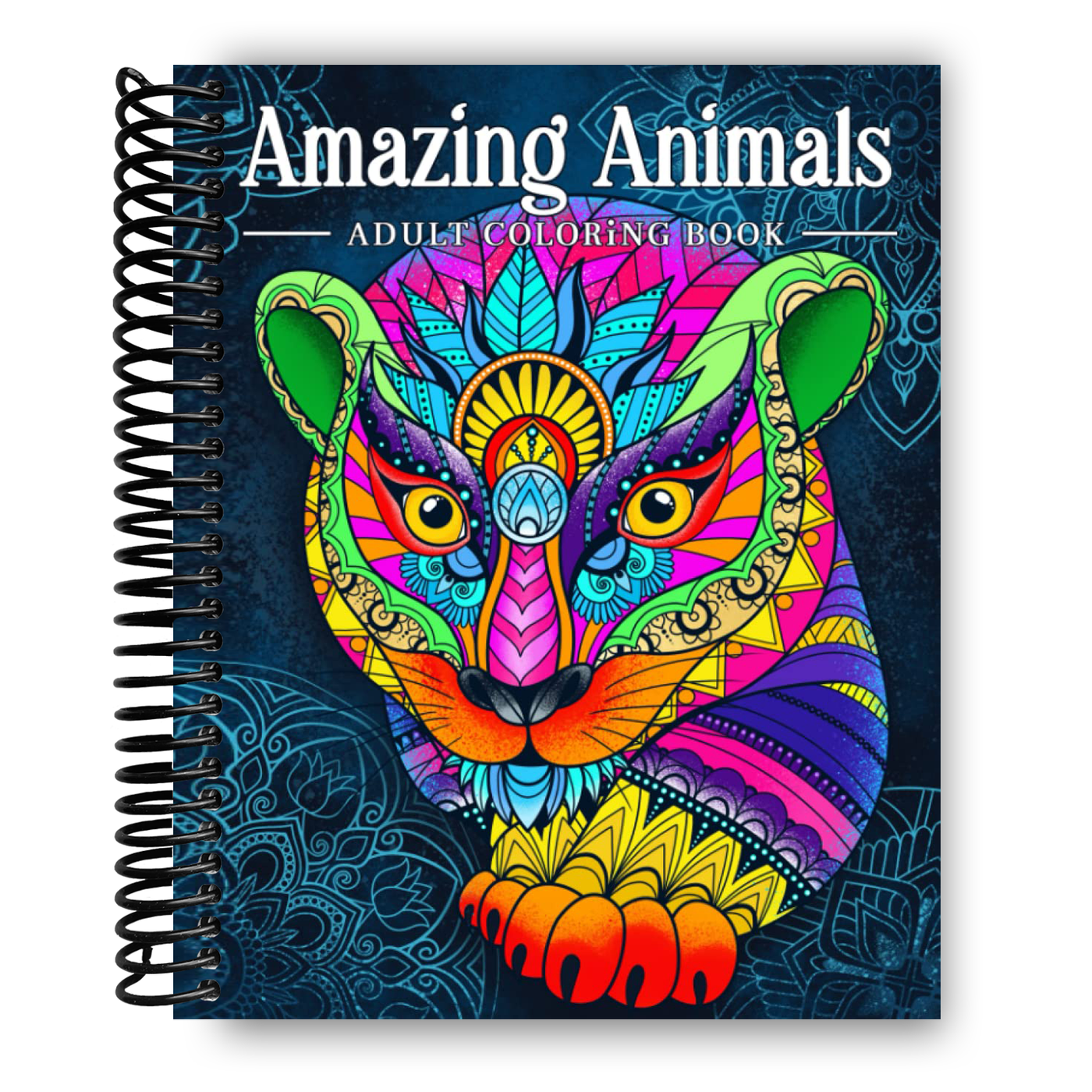 Amazing Animals: Adult Coloring Book, Stress Relieving Mandala Animal Designs (Spiral Bound)