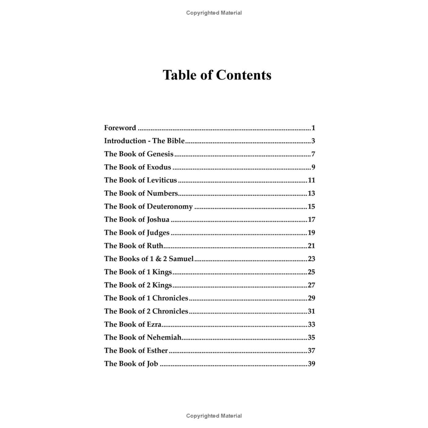 Table of Contents
