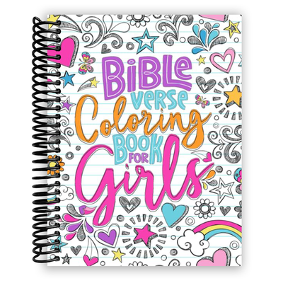 Front Cover of Bible Verse Coloring Book for Girls