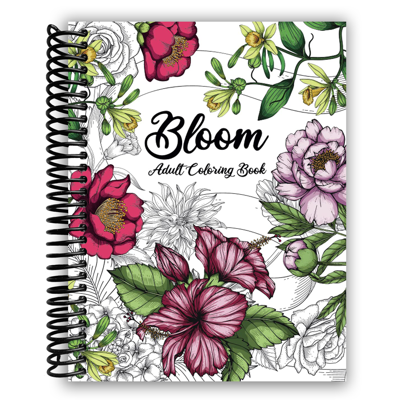 Bloom Adult Coloring Book: Beautiful Flower Garden Patterns and Botanical Floral Prints (Spiral Bound)