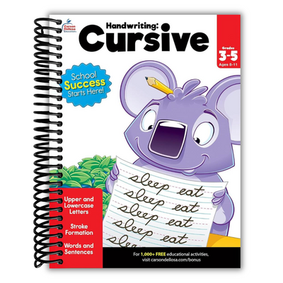 front cover of Carson Dellosa Cursive Handwriting Workbook for Kids