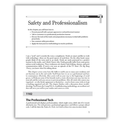 Page 1: Safety and Professionalism