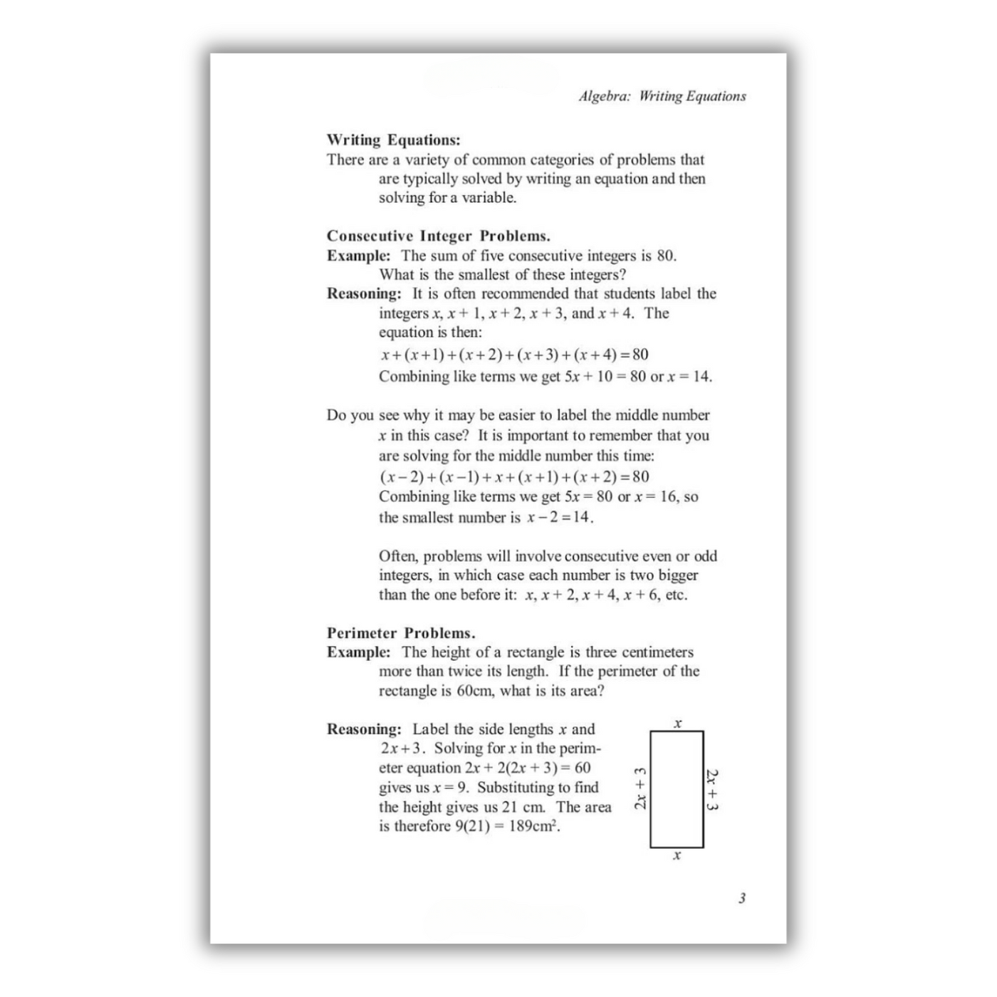 Page 3: Writing Equations