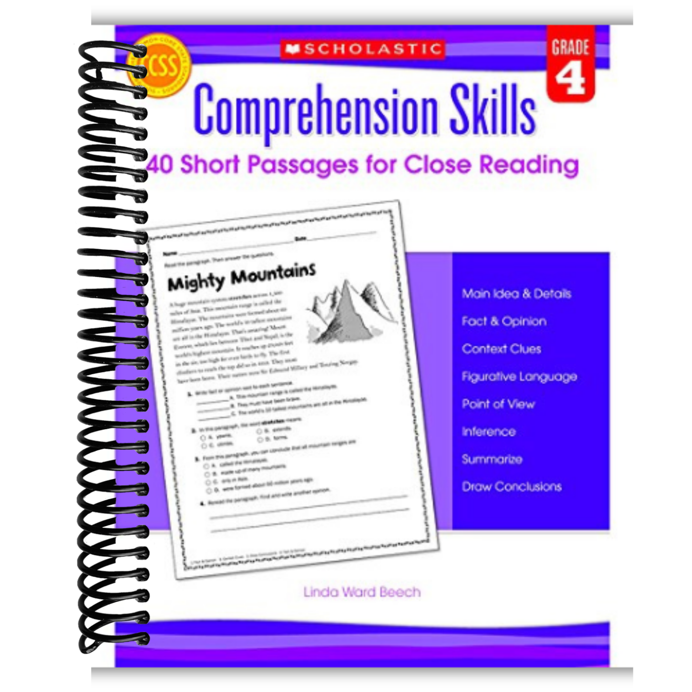 Comprehension Skills: 40 Short Passages for Close Reading: Grade 4