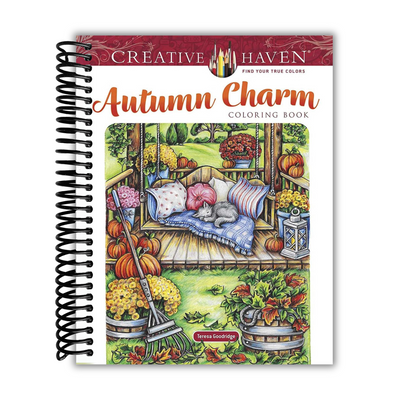 Front Cover of Creative Haven Autumn Charm Coloring Book