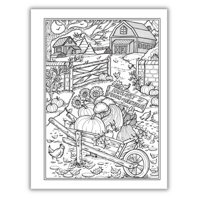 Inside Image of Creative Haven Autumn Charm Coloring Book