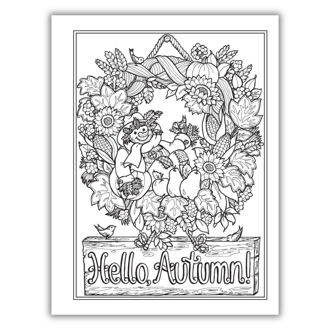 Inside Image of Creative Haven Autumn Charm Coloring Book