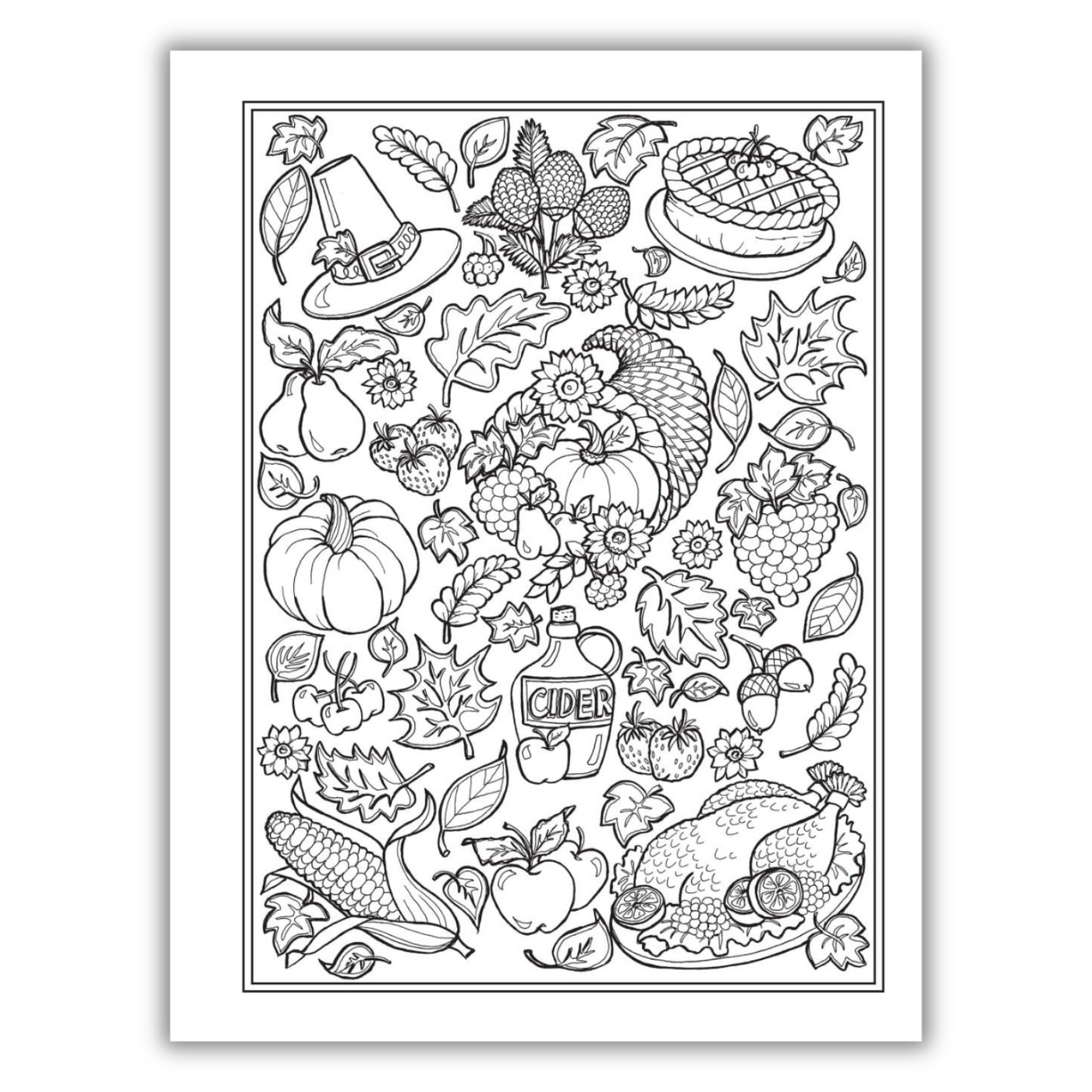 Inside Image of Creative Haven Autumn Charm Coloring Book