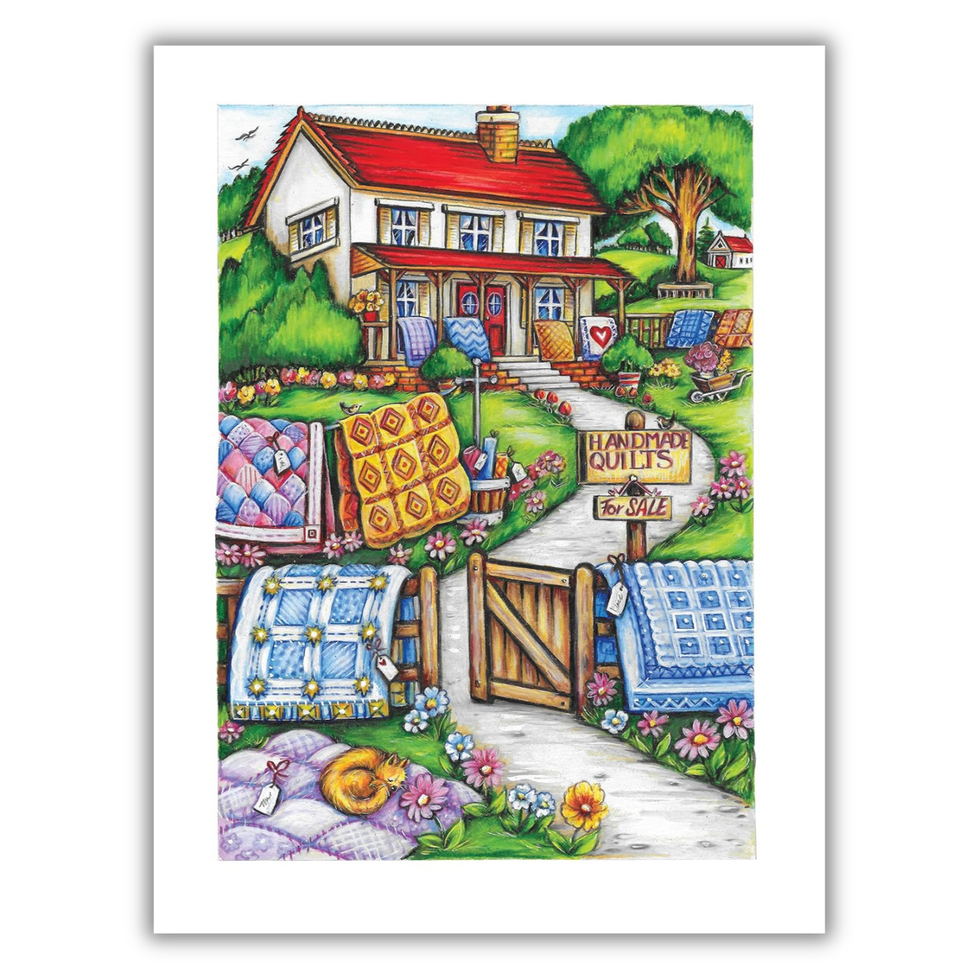 Inside Image of Creative Haven Village Charm Coloring Book