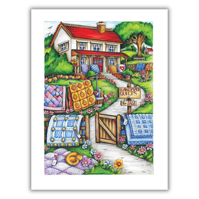 Inside Image of Creative Haven Village Charm Coloring Book