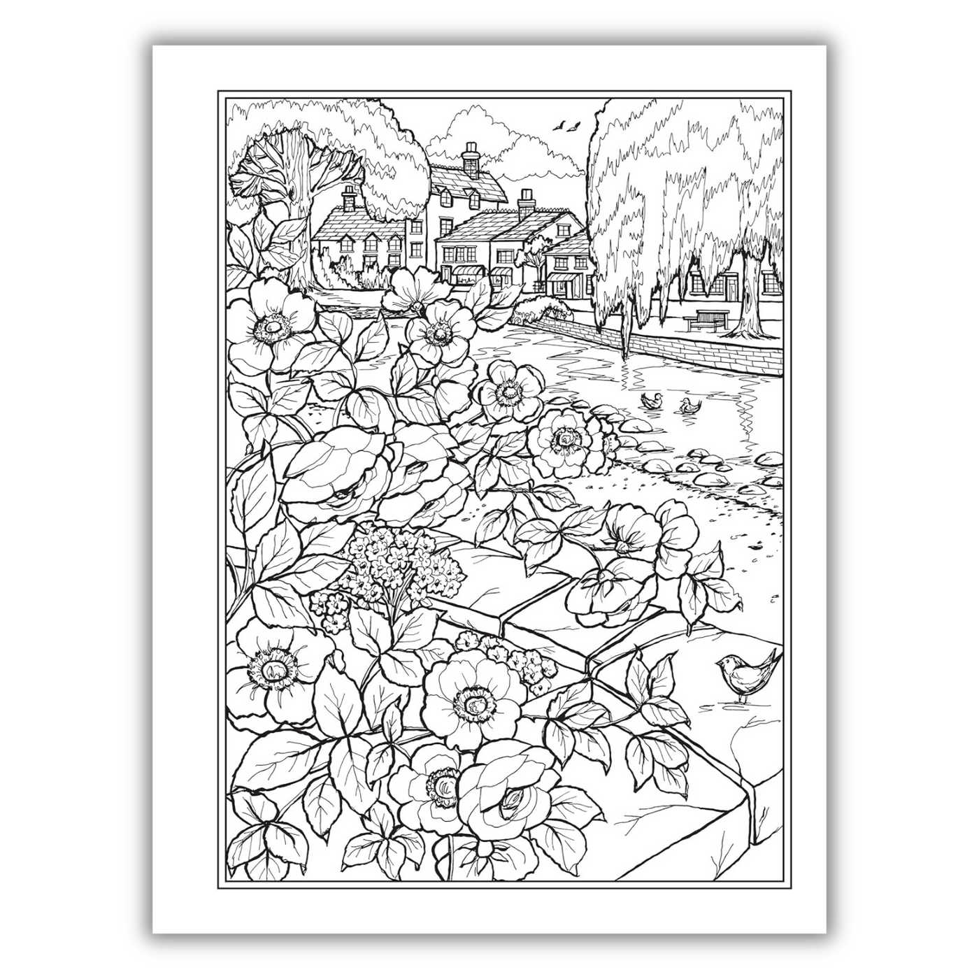 Inside Image of Creative Haven Village Charm Coloring Book