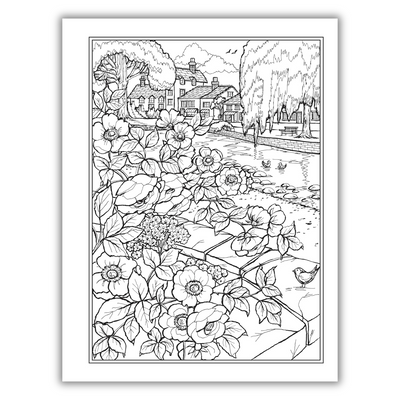 Inside Image of Creative Haven Village Charm Coloring Book