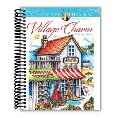Front Cover of Creative Haven Village Charm Coloring Book