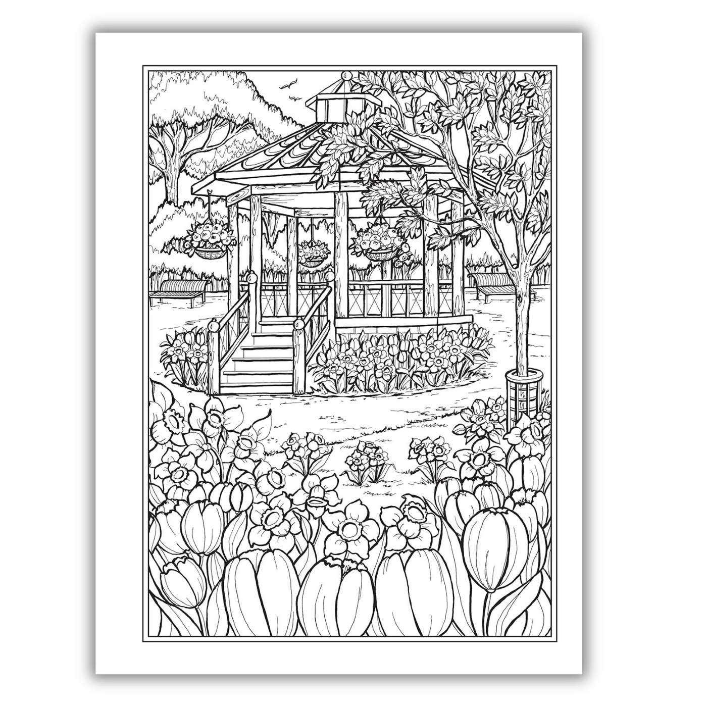 Inside Image of Creative Haven Village Charm Coloring Book