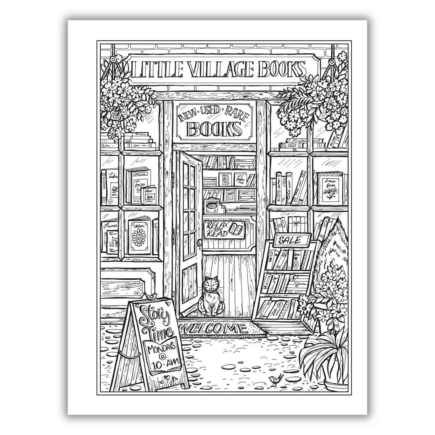 Inside Image of Creative Haven Village Charm Coloring Book