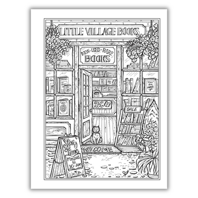 Inside Image of Creative Haven Village Charm Coloring Book