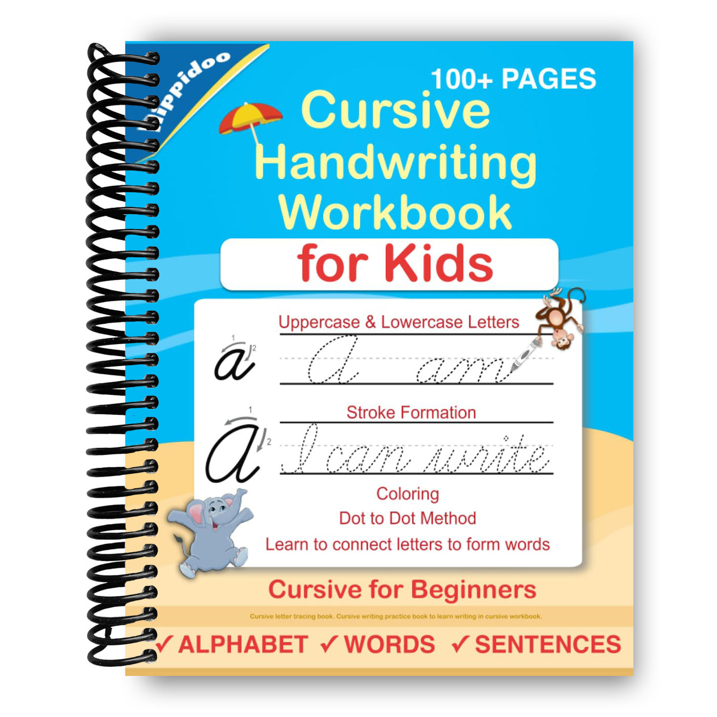 Cursive Handwriting Workbook For Kids: Cursive for beginners workbook (Spiral Bound)
