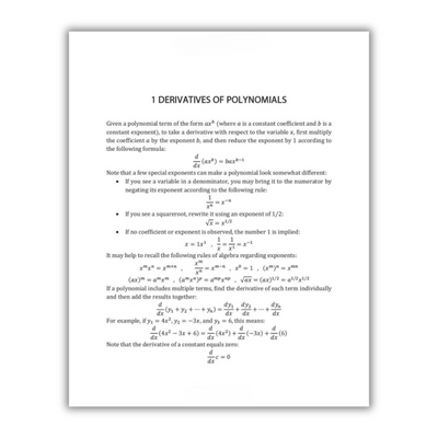 Chapter 1: Derivatives of Polynomials