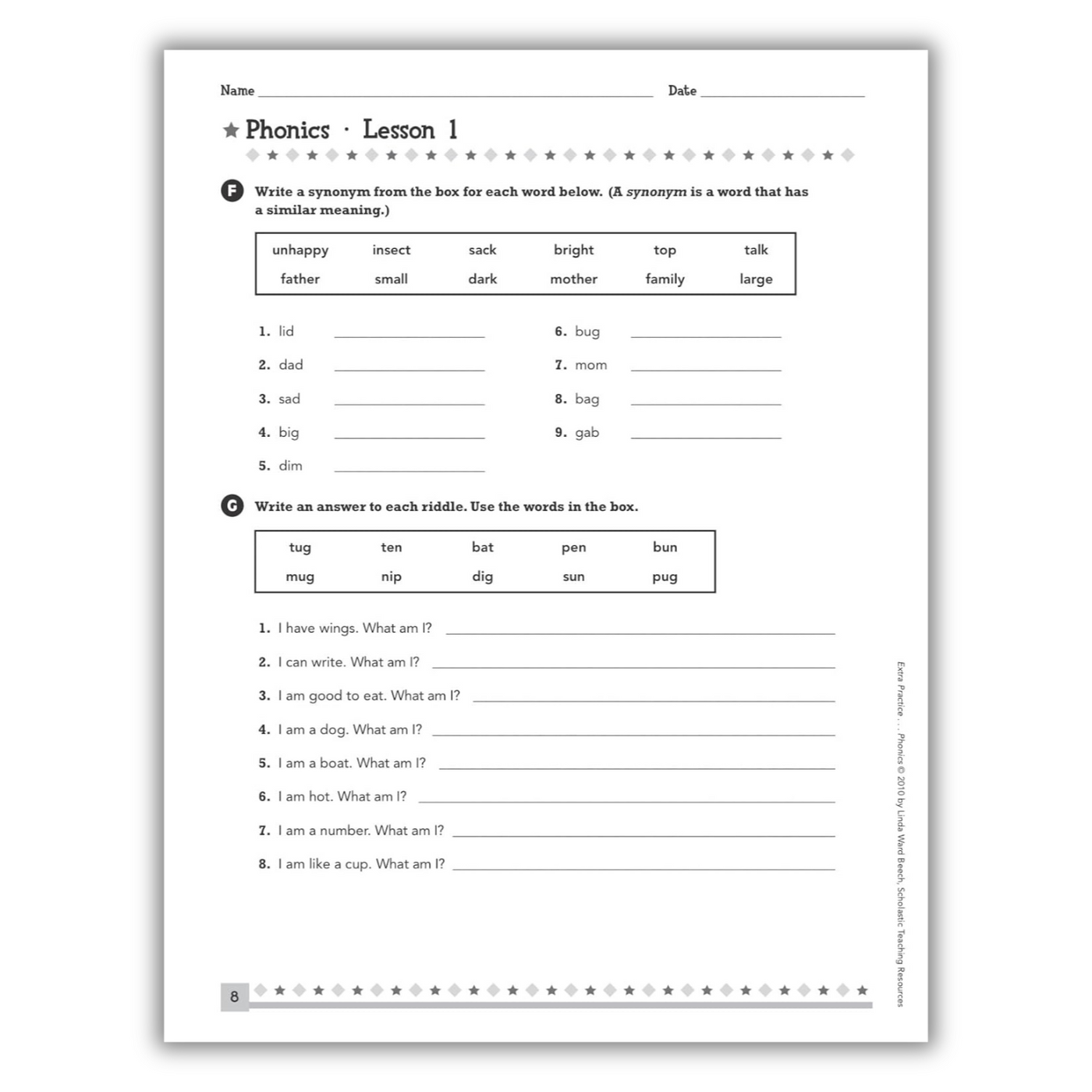 Phonics: Lesson 1