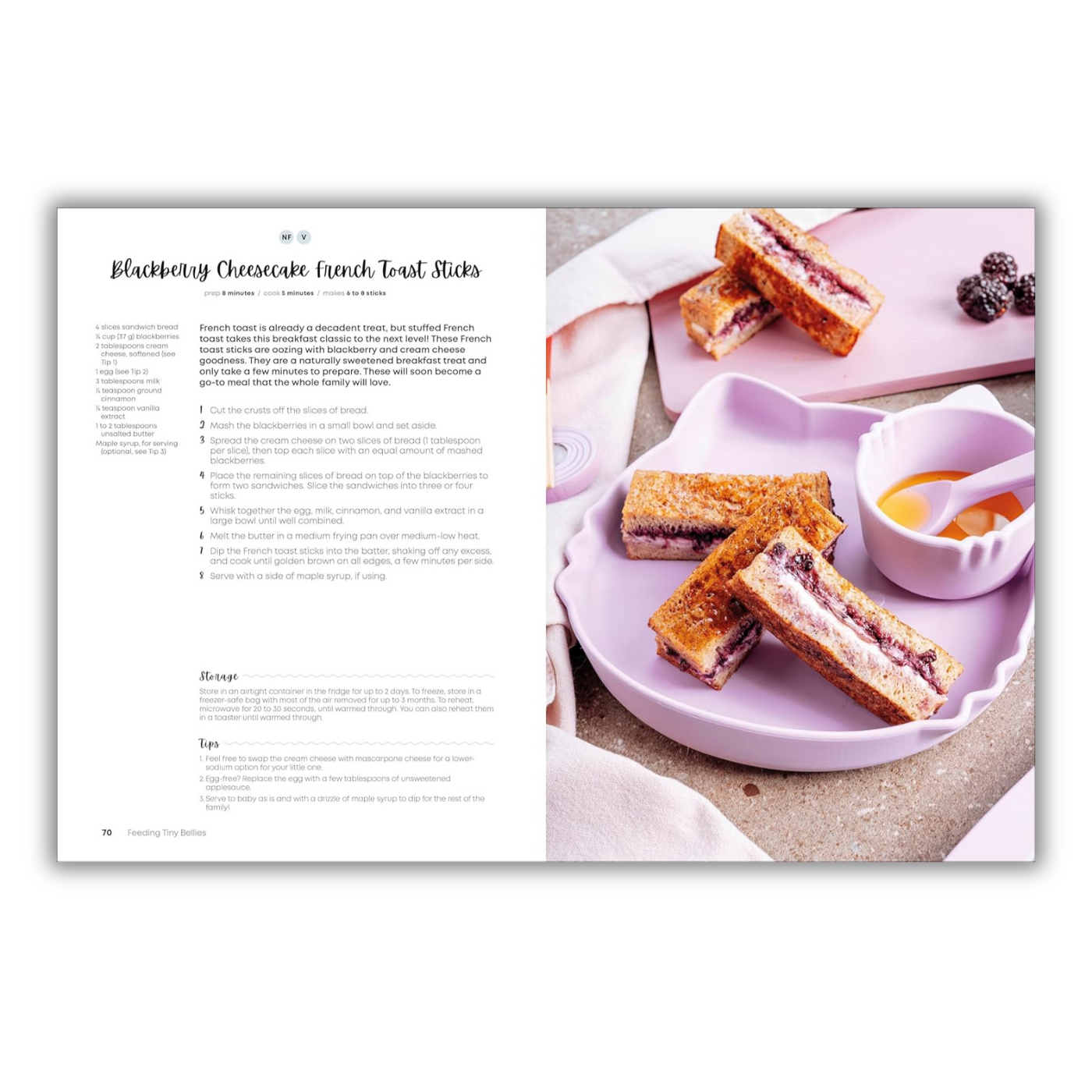 Page 70: Blackberry Cheesecake French Toast Sticks