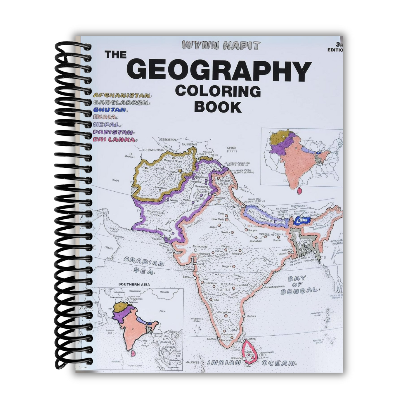 Front cover of The Geography Coloring Book