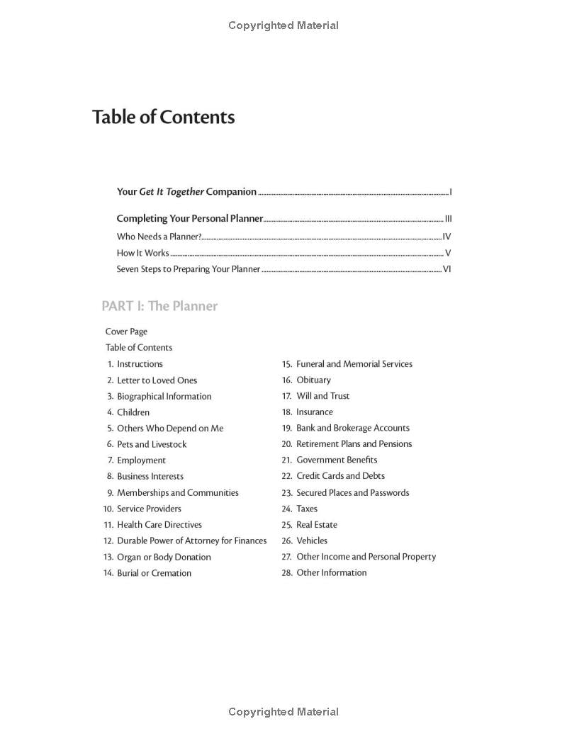 Table of Contents