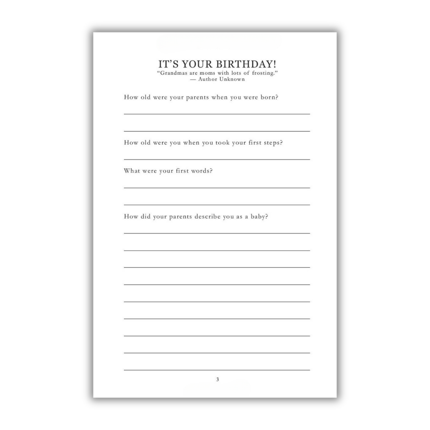 inside page of Grandfather, I Want to Hear Your Story