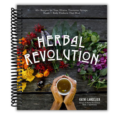 Book titled 'Herbal Revolution' with a cover featuring hands holding a cup and herbs.