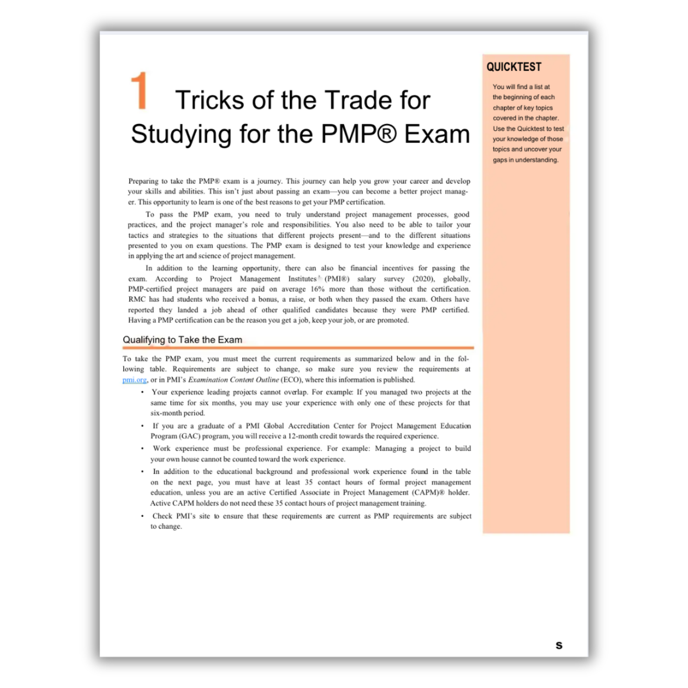 Page 5: Tricks of the Trade for Studying for the PMP Exam