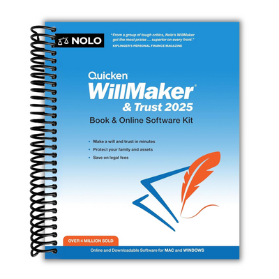 front cover of Quicken Willmaker & Trust 2025: Book & Online Software Kit