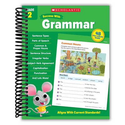 Front cover of Scholastic Success with Grammar Grade 2 Workbook