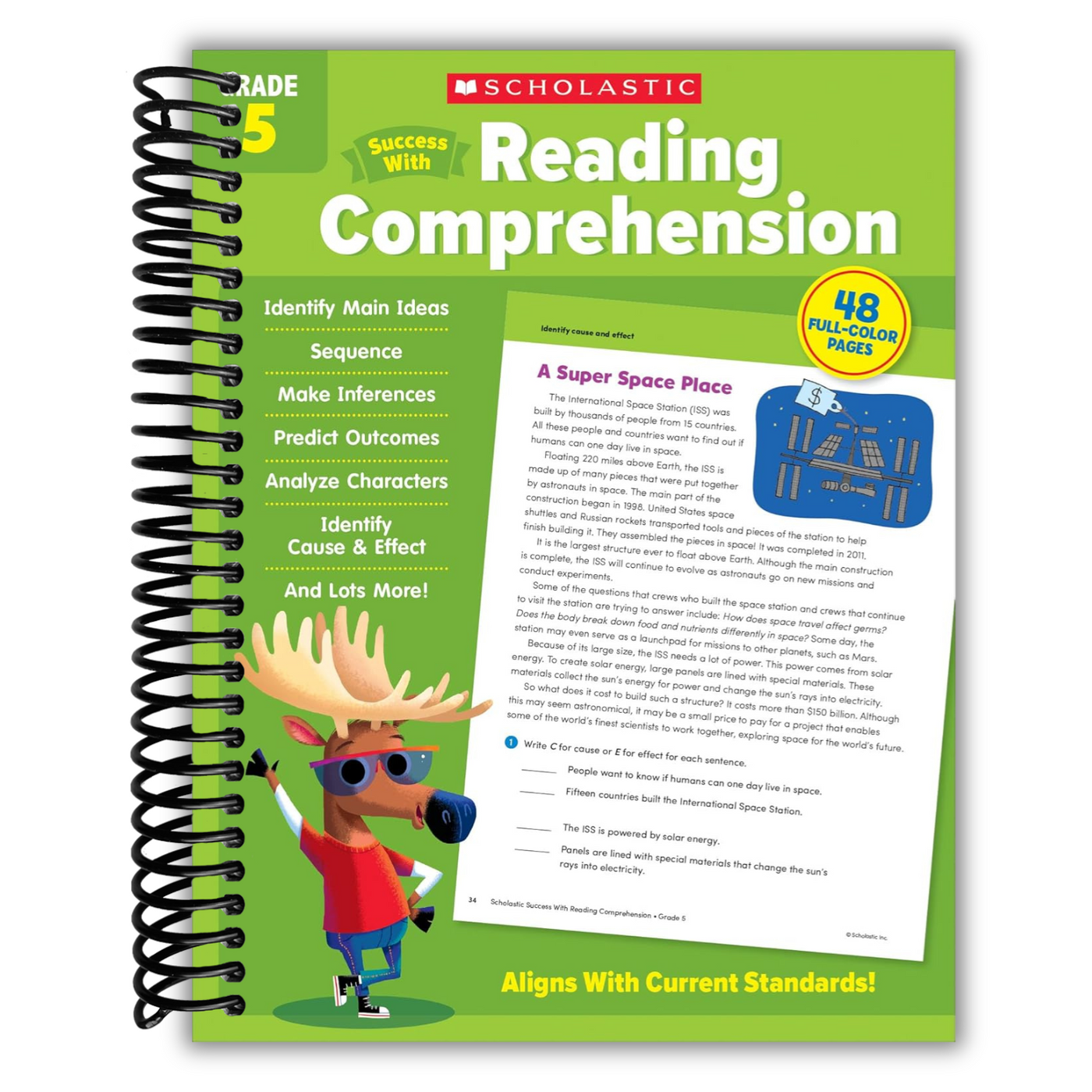 Front cover of Scholastic Success with Reading Comprehension Grade 5 Workbook