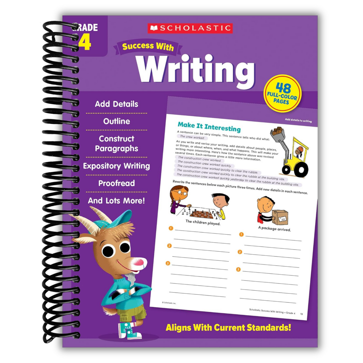 Front Cover of Scholastic Success with Writing Grade 4 Workbook