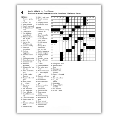 Crossword #4: Back Brews by Fred Piscop