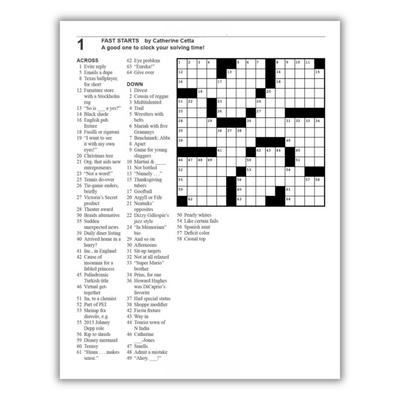 Crossword #1: Fast Starts by Catherine Cetta