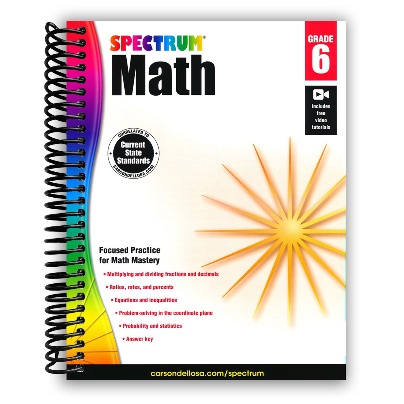 Spectrum 6th Grade Math Workbook (Spiral Bound)