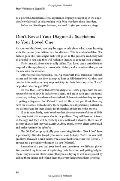 Stop Walking on Eggshells: Taking Your Life Back When Someone You Care About Has Borderline Personality Disorder (Spiral Bound)