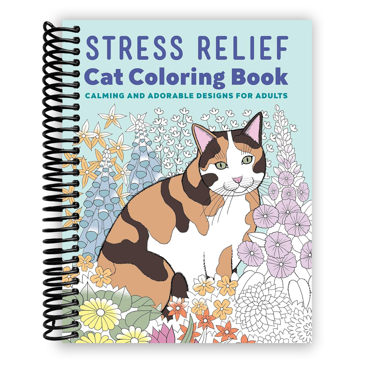 Front Cover of Stress Relief Cat Coloring Book